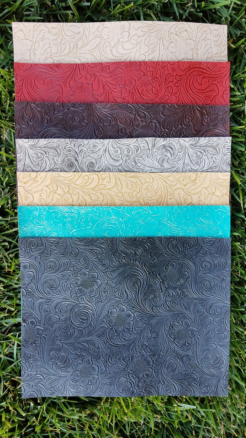 8x11 Buttercream Embossed Tooled Textured Faux Leather Sheet for Bows and Jewelry