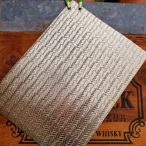 Light Gold Metallic Fishtail Embossed Faux Leather Sheet for Bows and Jewelry