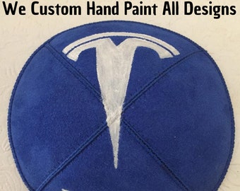 Bar Mitzvah Kippah personalizado pintado à mão, nome personalizado Kippah, design Yarmulke personalizado personalizado, cabeça de Kippah judaica cobrindo camurça Kippot