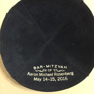 Personalized Kippot SET of 12 Imprinted Inside for Weddings, Bar-Bat Mitzvahs, Any Occasion Black