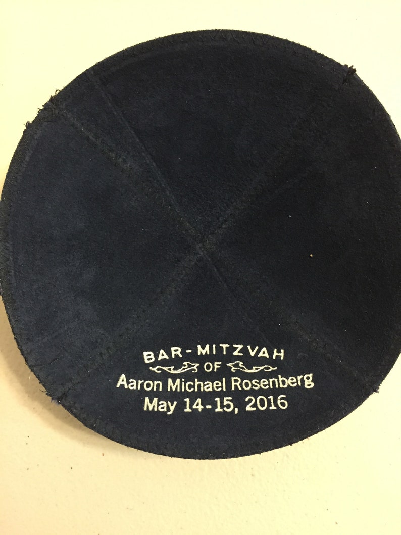 Personalized Kippot SET of 12 Imprinted Inside for Weddings, Bar-Bat Mitzvahs, Any Occasion Black