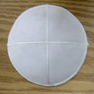 Personalized Kippot SET of 12 Imprinted Inside for Weddings, Bar-Bat Mitzvahs, Any Occasion White