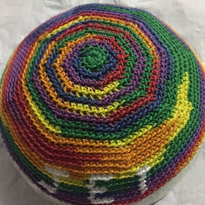 Hand crochet Bris kippah personalized