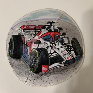 Custom made hand painted Suede Kippah