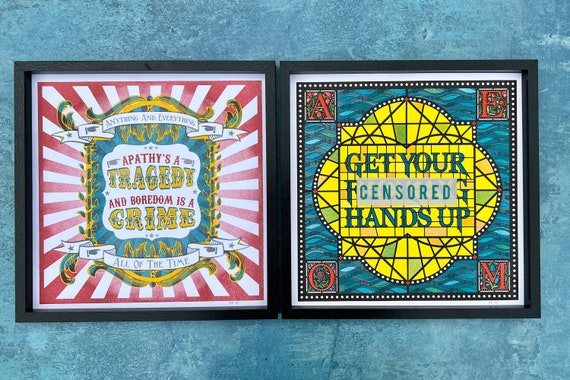 2 Bo Burnham Riso Prints 12x12 Get Your Hands up Apathys - Etsy