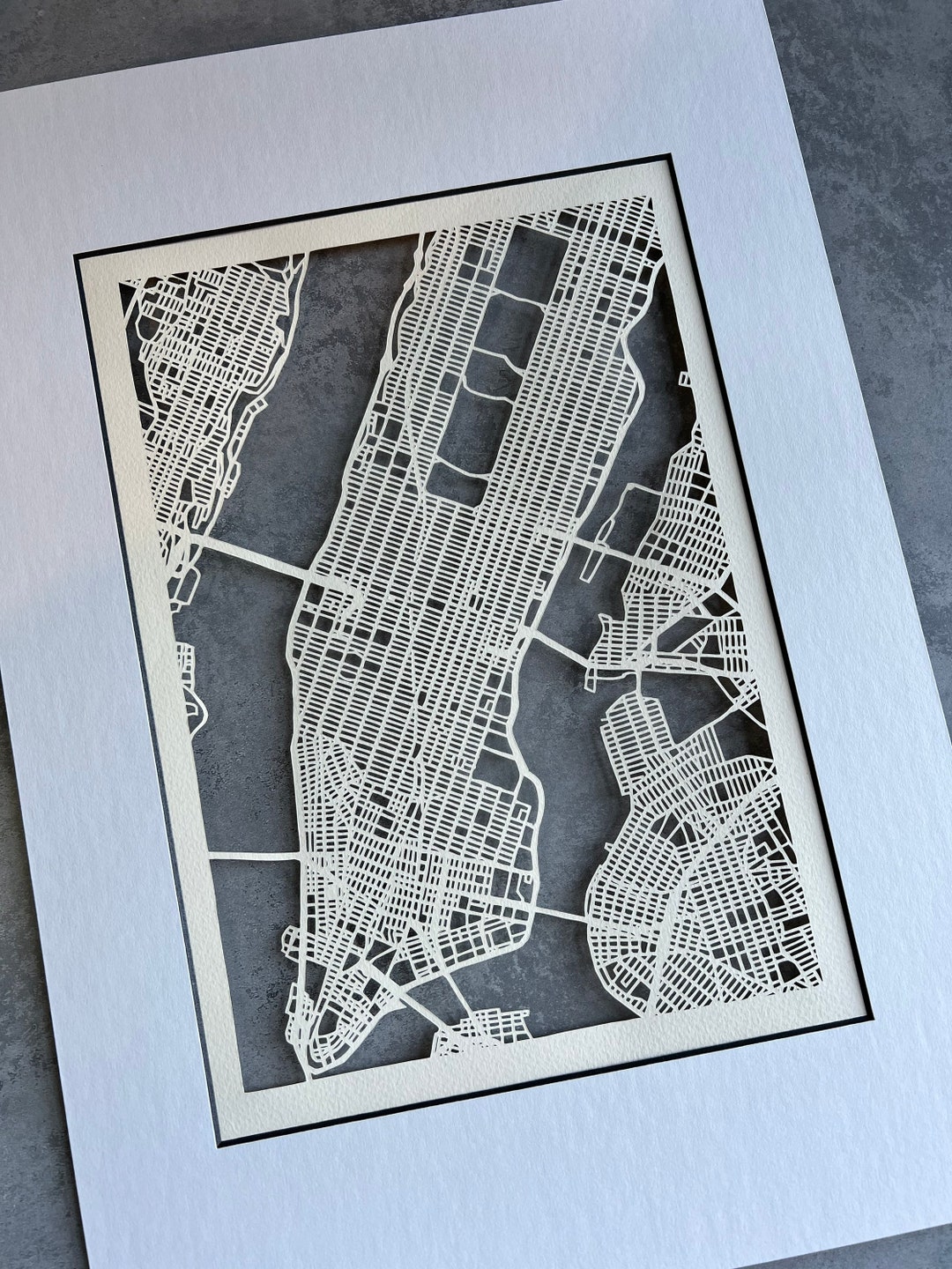Hand Cut Papercut New York Map Unique Original Map Art Comission Luxury