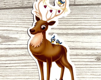Cute stag sticker, Stag sticker, Kawaii stag sticker, Sticker, Deer sticker, Cute animal sticker, Highlands, Scotland, Wildlife sticker