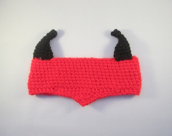 Red Devil Handmade Crocheted Ear Warmers for Baby/Toddler Ear Warmers/Child Ear Warmers/Halloween Devil Headband/Stocking Stuffer