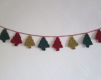 Christmas Tree Handmade Crocheted Garland/ Bunting/Decoration