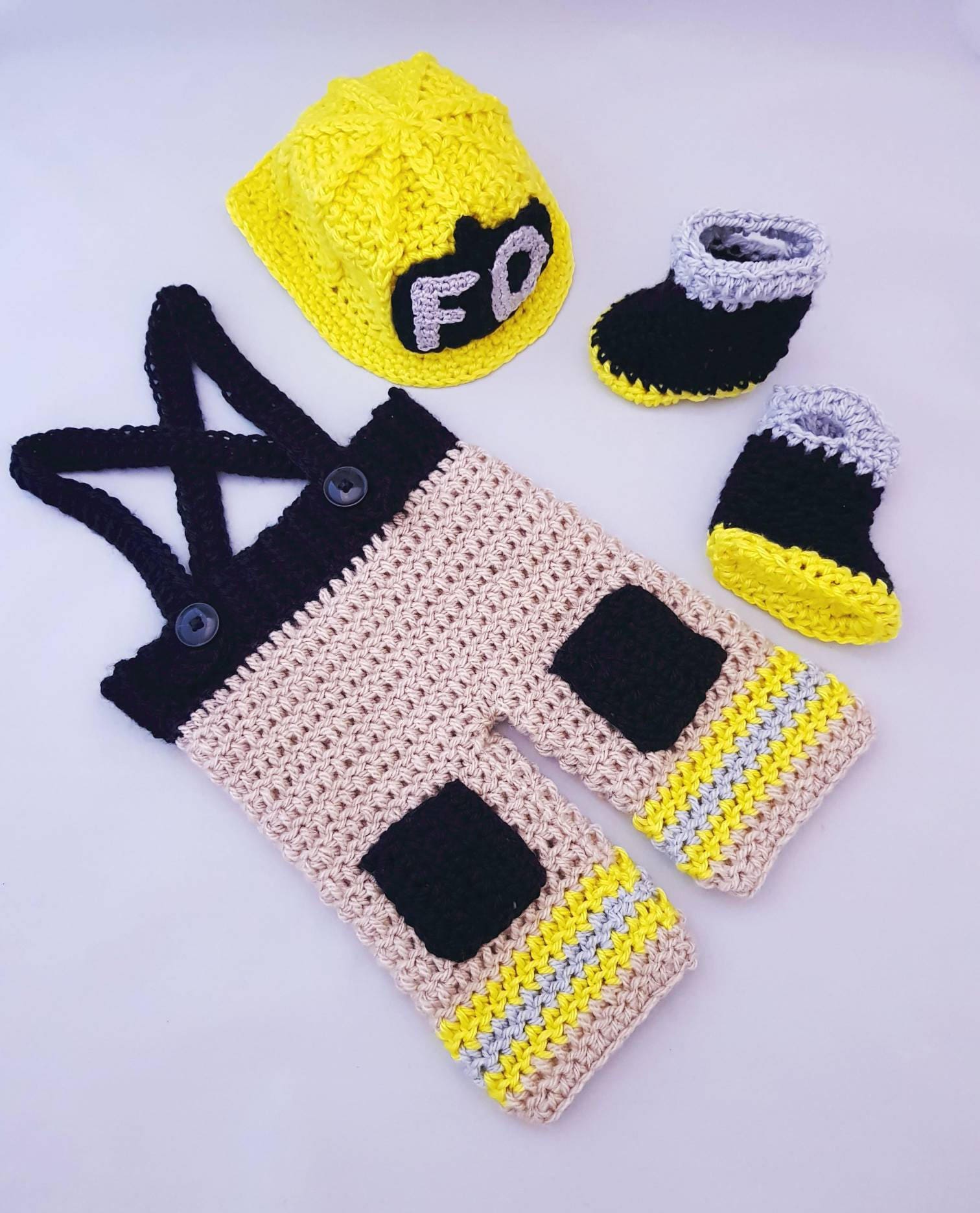 free newborn firefighter crochet outfit pattern