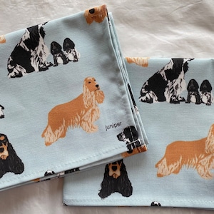 Pair of Cocker spaniel tea towels - Two Cocker spaniel kitchen towels - Cocker spaniel gift - in 100% cotton