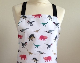 Adult dinosaur apron - jurassic apron -  chef's - baker's apron - diplodocus - stegosaurus - tyrannosaurus rex -unisex apron in 100% cotton