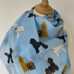 Poodle scarf women's poodle dog scarf poodle shawl wrap poodle gift womens spring summer scarf in 100% cotton image 1