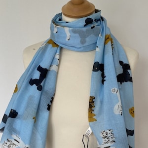 Poodle scarf women's poodle dog scarf poodle shawl wrap poodle gift womens spring summer scarf in 100% cotton image 2