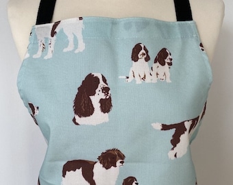 Springer Spaniel apron - dog apron - springer spaniel gift - BBQ apron - chef's apron - baker's apron - unisex apron - in 100% cotton