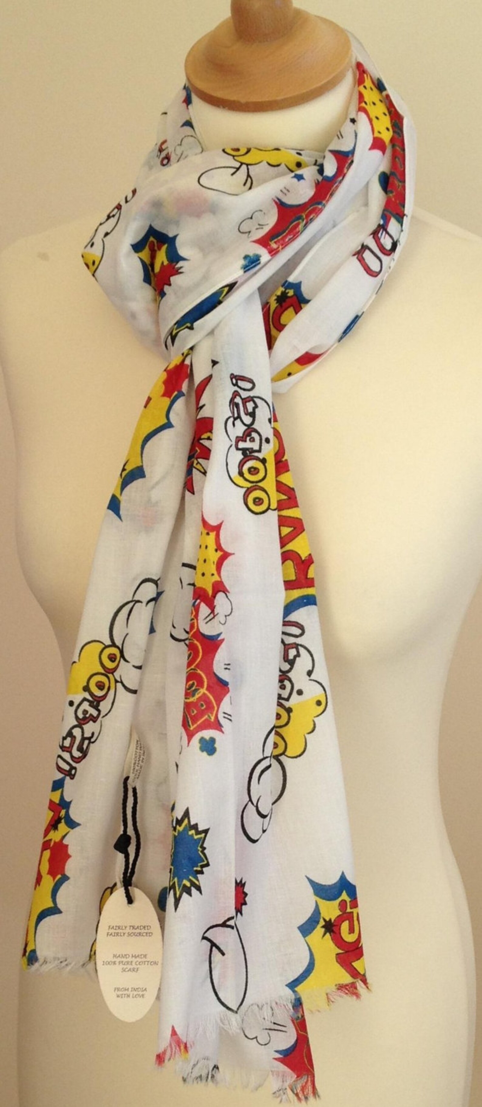 Pop art scarf comic art scarf modern art scarf cartoon | Etsy