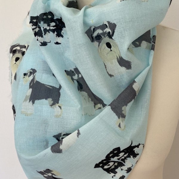 Schnauzer Tuch - Damen Schnauzer Hundeschal - Schnauzer Tuch - Schnauzer Geschenk - leichtes Tuch aus 100% Baumwolle