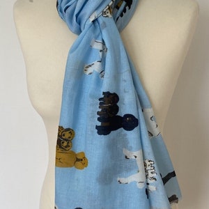 Poodle scarf women's poodle dog scarf poodle shawl wrap poodle gift womens spring summer scarf in 100% cotton image 5