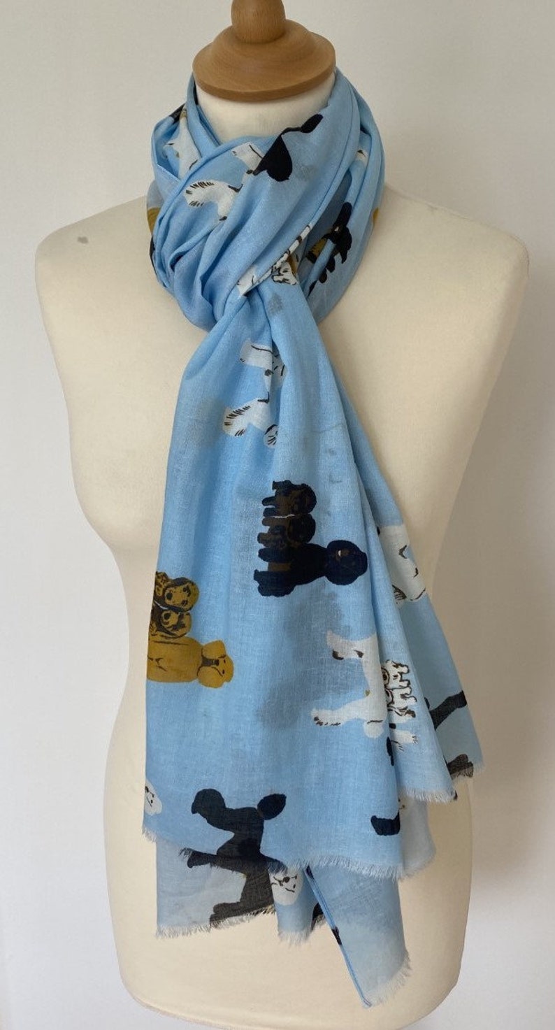 Poodle scarf women's poodle dog scarf poodle shawl wrap poodle gift womens spring summer scarf in 100% cotton image 5