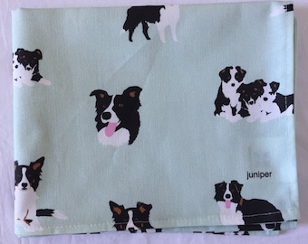 Border Collie dog tea towel - black white dog - collie dog kitchen towel - border collie dog gift - sheepdog - working dog - in 100% cotton