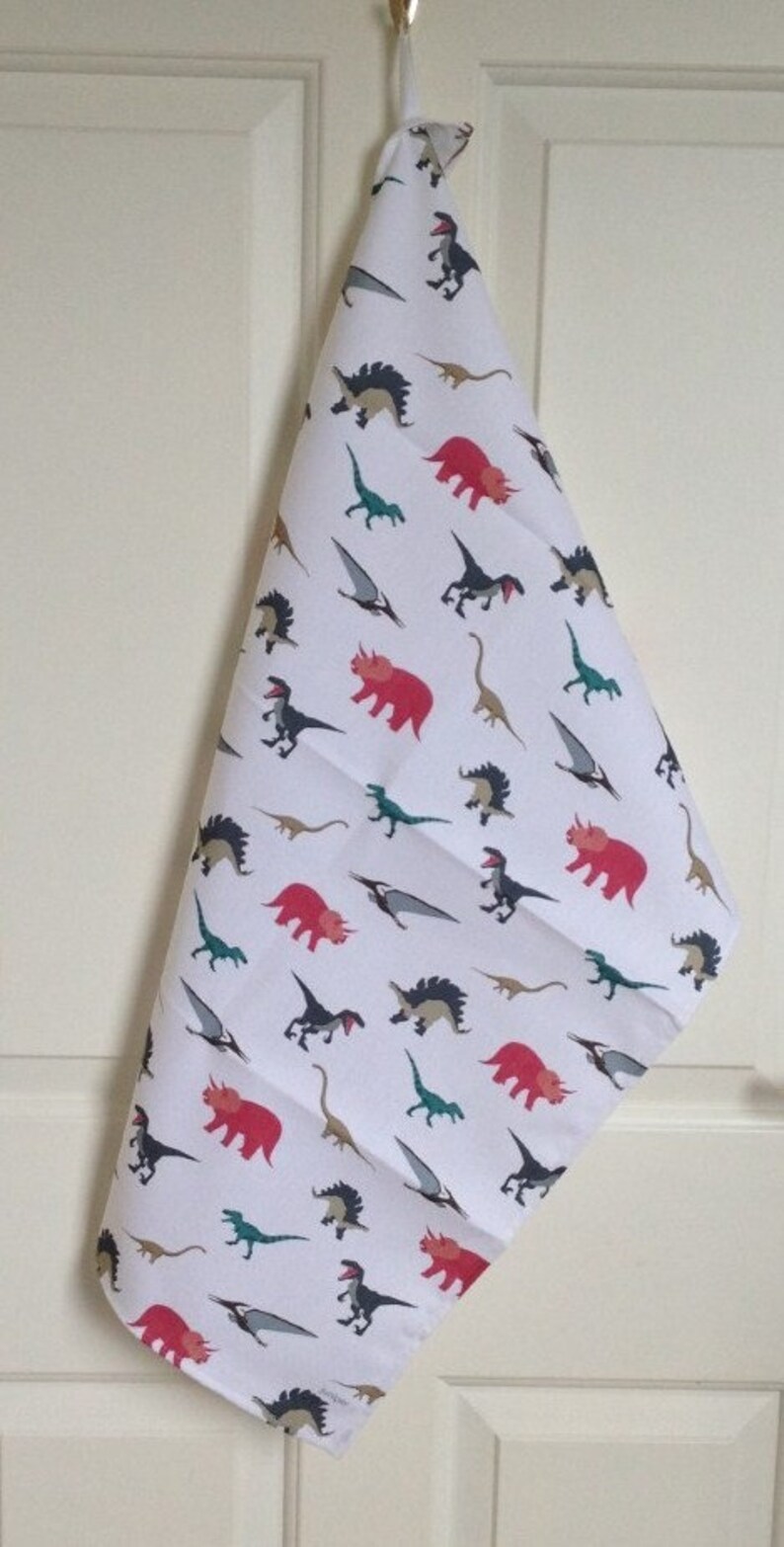 Dinosaur tea towel dinosaur kitchen towel multi colour tea Etsy