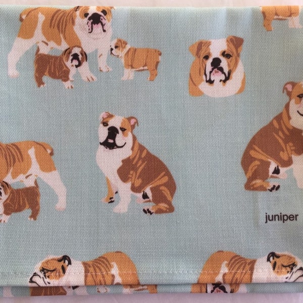 Bulldog tea towel - bulldog kitchen towel - bulldog gift - bulldog puppies - in 100% cotton