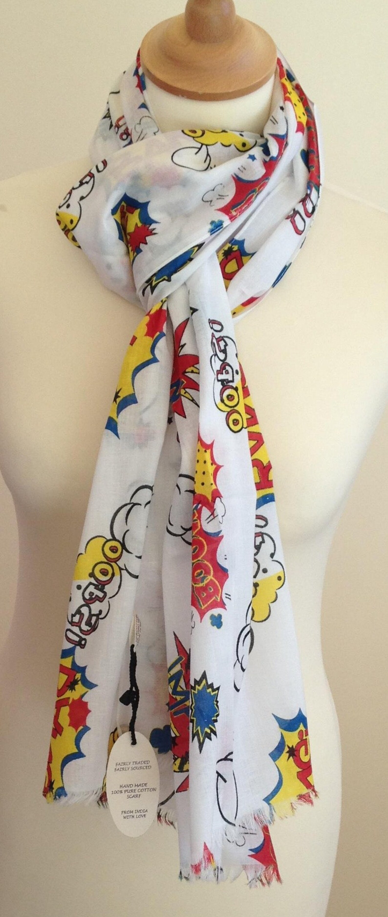 Pop art scarf comic art scarf modern art scarf cartoon | Etsy