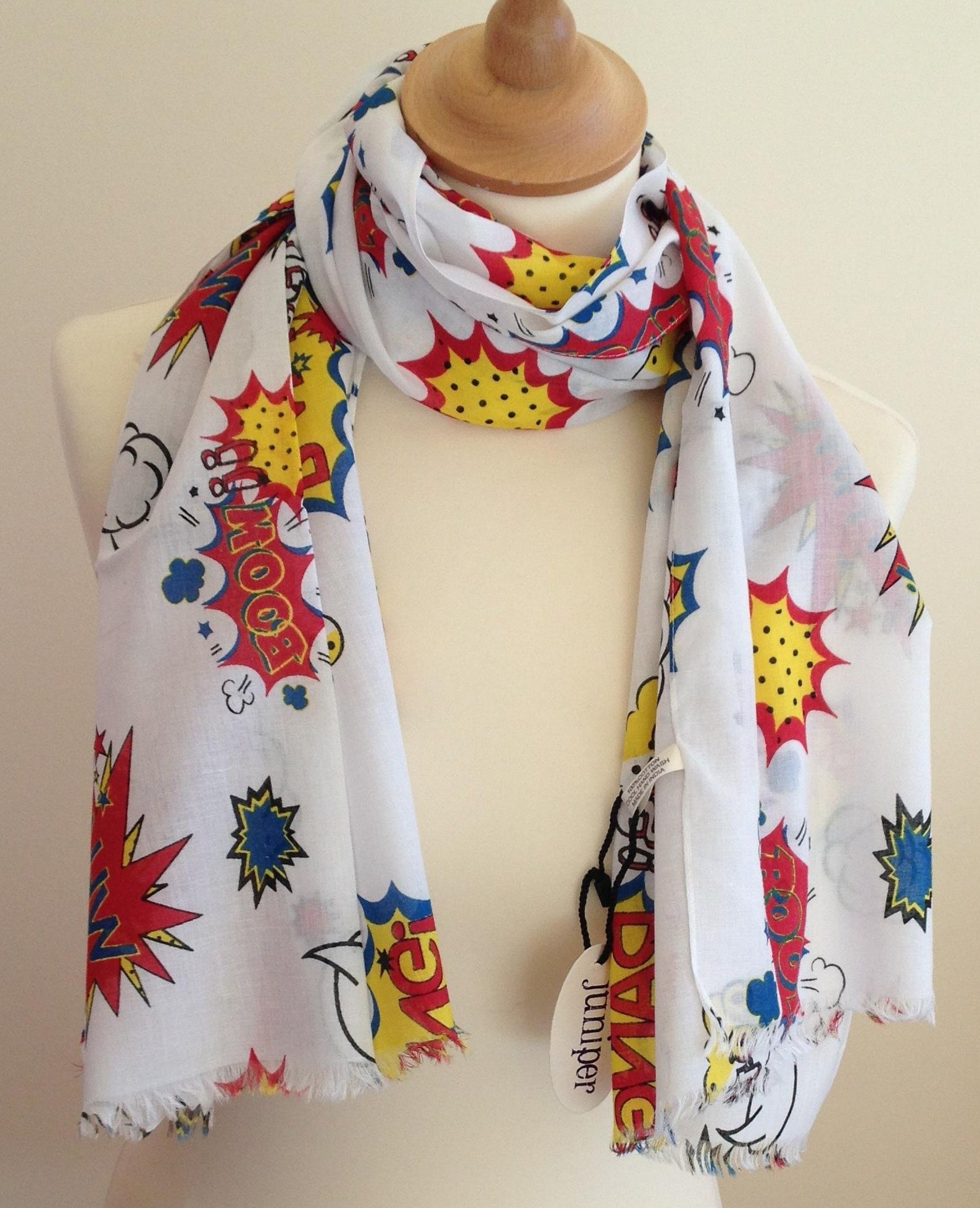 Pop art scarf comic art scarf modern art scarf cartoon | Etsy