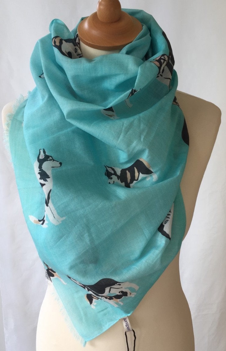 Siberian Husky Dog Scarf Husky Dog Gift Husky Dog Shawl Etsy