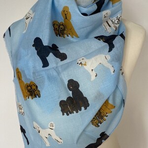 Poodle scarf women's poodle dog scarf poodle shawl wrap poodle gift womens spring summer scarf in 100% cotton image 9