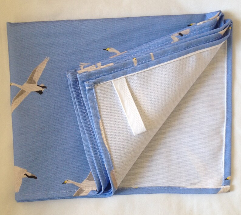 Swan tea towel swan kitchen towel blue tea kitchen towel Etsy