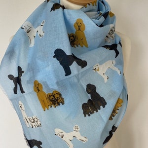 Poodle scarf women's poodle dog scarf poodle shawl wrap poodle gift womens spring summer scarf in 100% cotton image 6