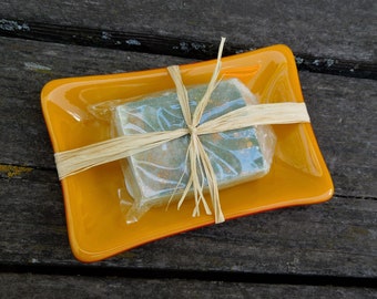 Fused glass soap dish