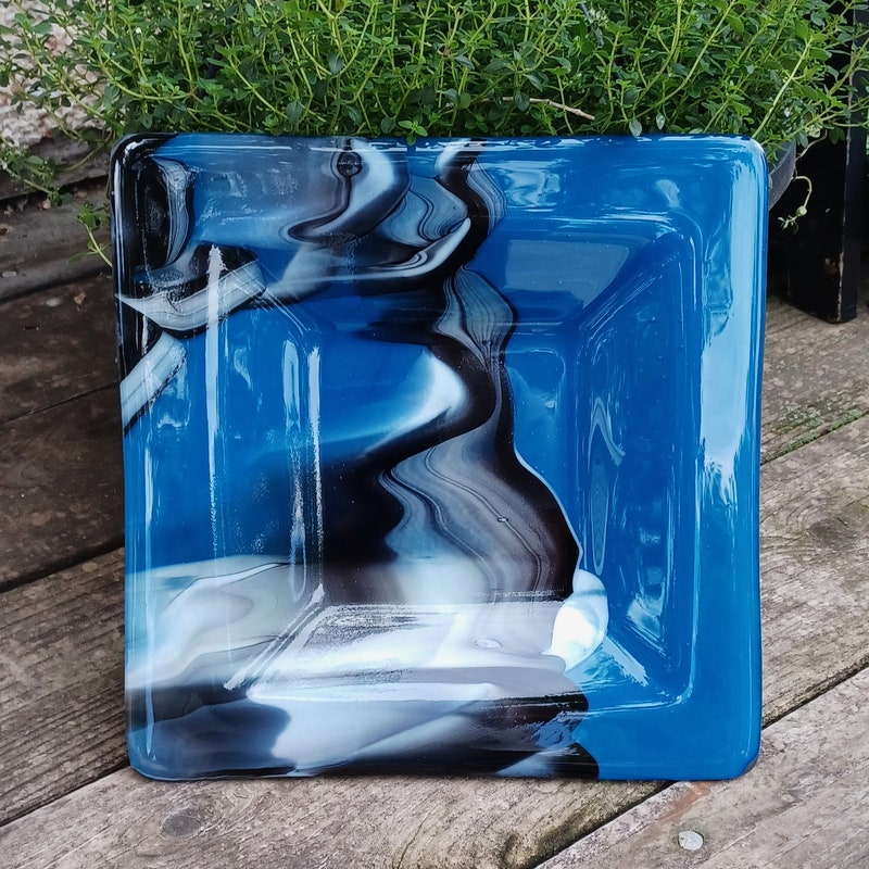 Fused Glass American Flag Plate main image 1