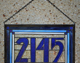 Custom Stained Glass Address Plaque