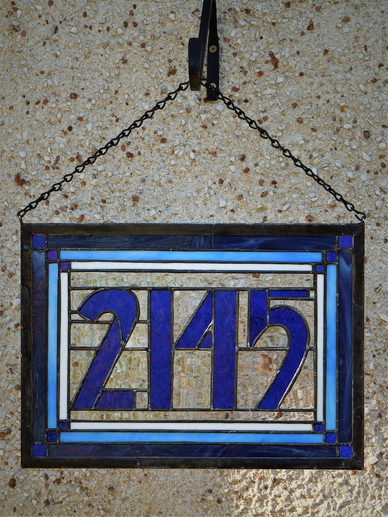 Custom Stained Glass Address Plaque Etsy