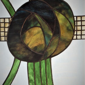 Arts & Crafts Rose Stained Glass Window image 2