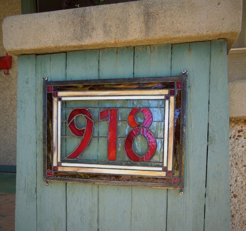 Custom Stained Glass Address Plaque Etsy
