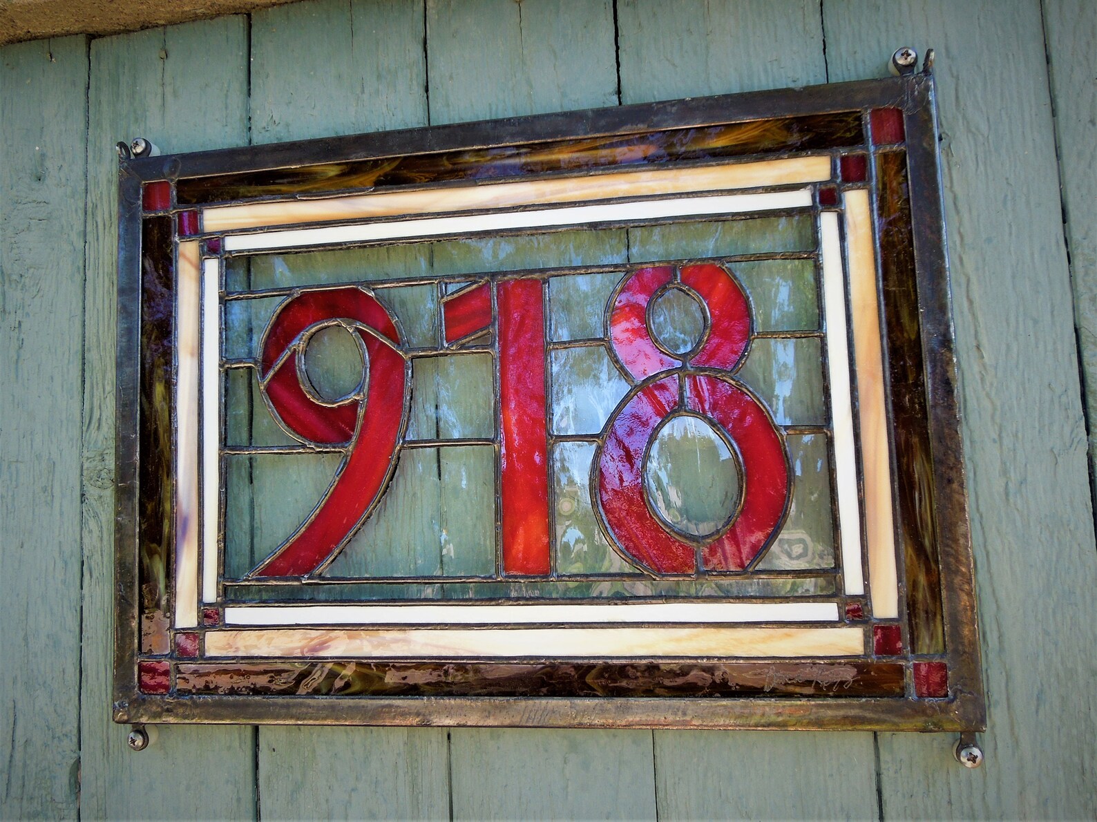 Custom Stained Glass Address Plaque Etsy