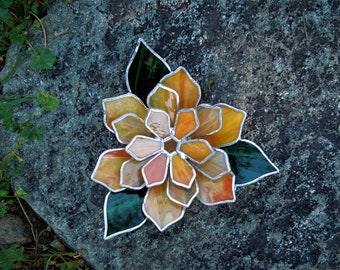 Stained Glass Water Lily Candle Holder