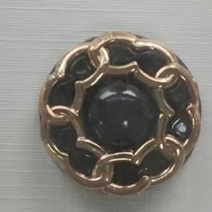 10 enameled Knight&#39;s chain button, SCA Chivalry, gold and black or white