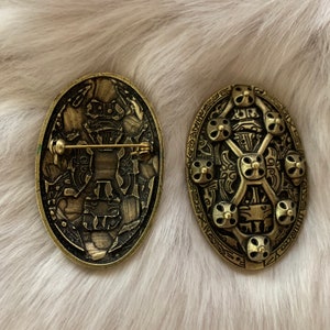 Norse style Viking tortoise turtle brooches, style 10