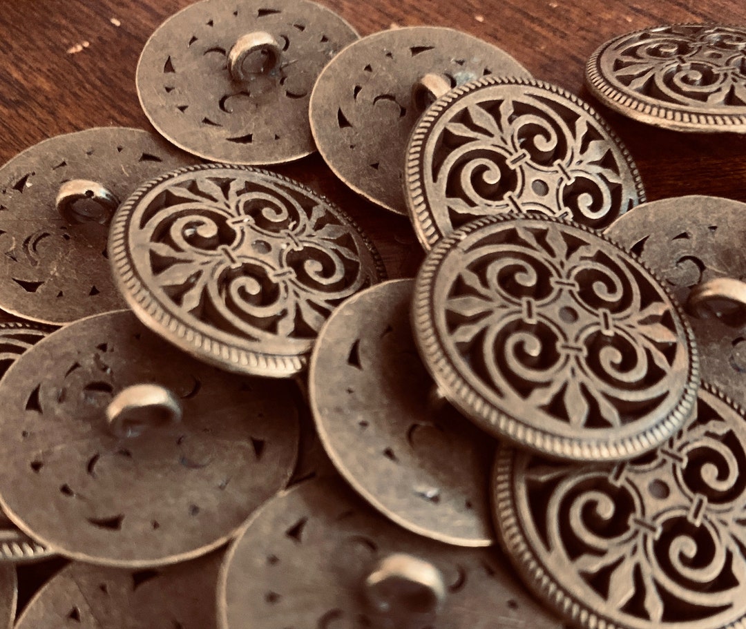 Silver, Pewter or Antique Brass Colored 7/8-1" Large Metal Shank ...