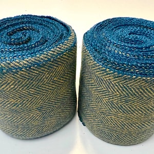 Winingas - Viking - Norse - Anglo-Saxon Leg Wraps teal blue and gold