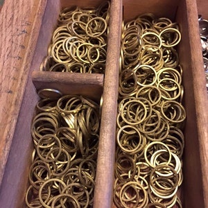 12mm solid brass lacing rings NOT JUMP RINGS, 100 pack