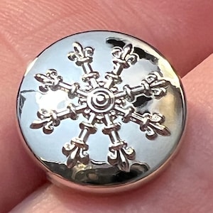 10 Aethelmearc Escarbuncle Populace Knöpfe Metallschaft helles Silber