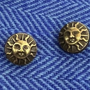 Heraldic sun in splendor 14mm buttons (SCA Atenveldt), set of 10