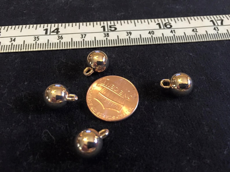 8 Mm Silver or Gold Color True Ball Buttons With Metal Shank, Set of ...