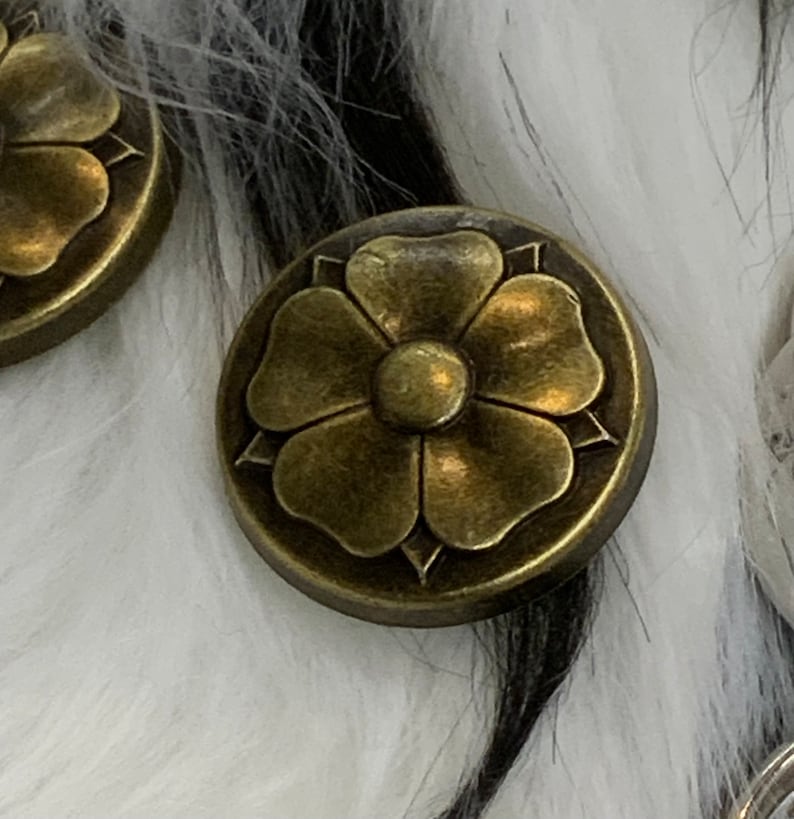 Heraldic Rose Buttons (SCA Rose Button - Not Tudor Roses!) 17mm Set of ...