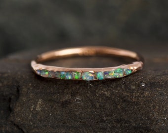 Raw Australian Opal Band Ring